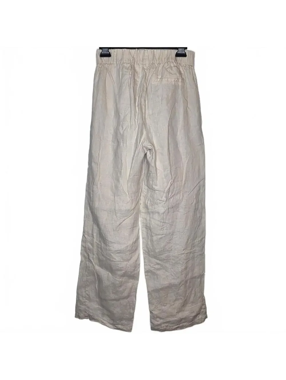Quince 100% European Linen Pleated Trouser Size 2 Cream Lightweight